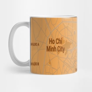 Ho Chi Minh city golden yellow map Mug